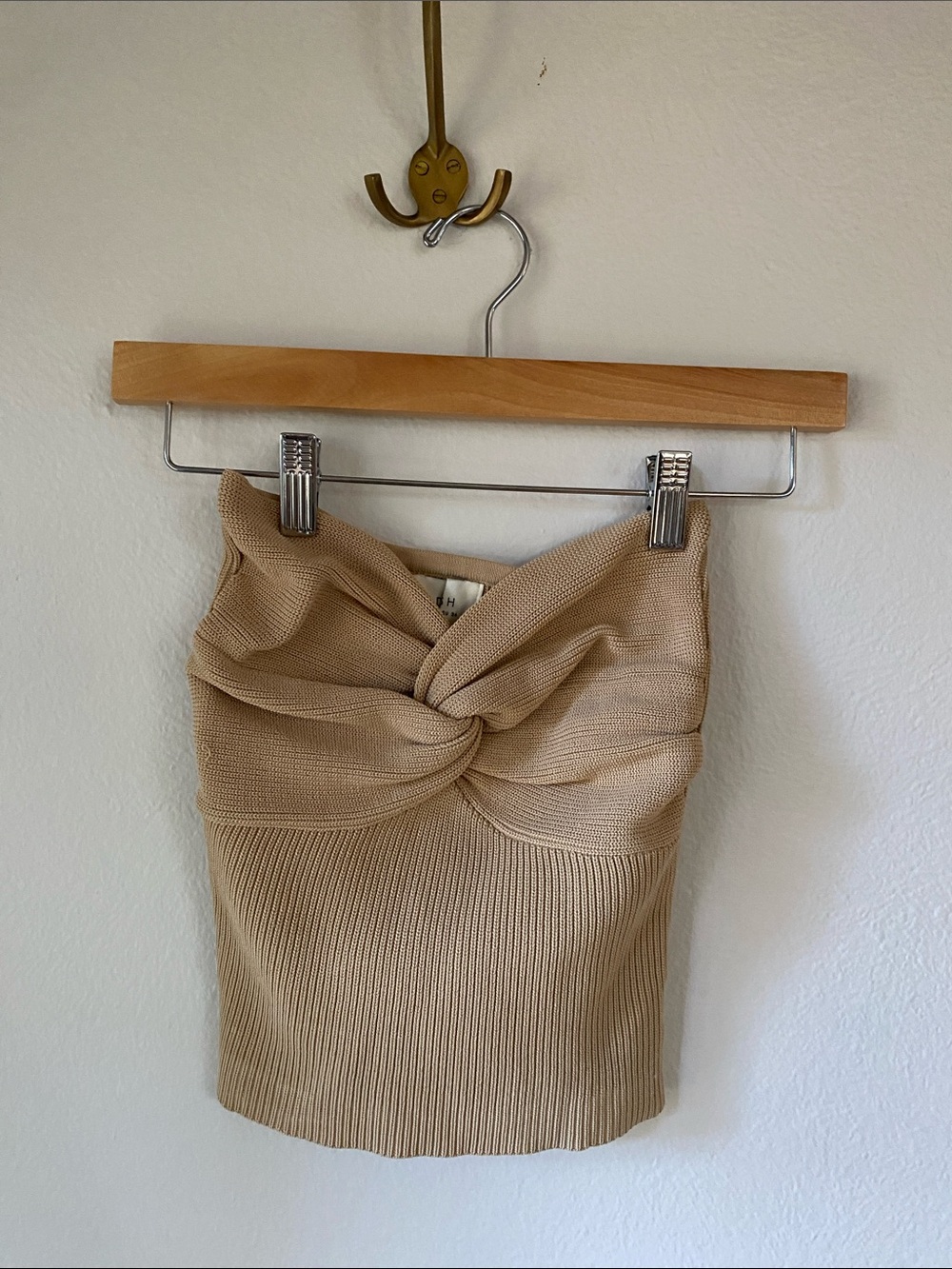 DISSH Beige Twist-Knot Mini Skirt